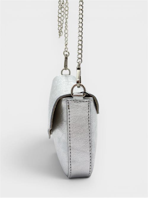 Borsa a spalla in laminato argento con patta IL LACCIO | 42108LAMINATOARGENTO